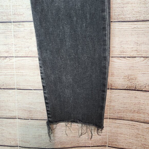 Gap True Skinny Mid Rise Black Jeans Button Zipper Raw Hem Pant Legs Size 34/18R - Picture 4 of 13